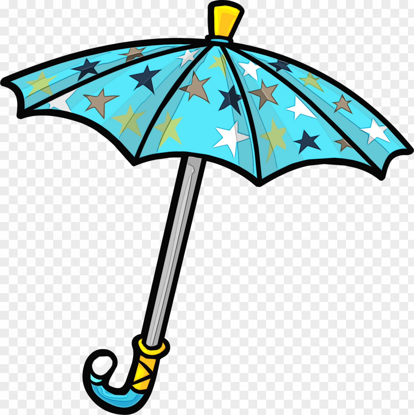 Aqua Turquoise Umbrella Cartoon PNG