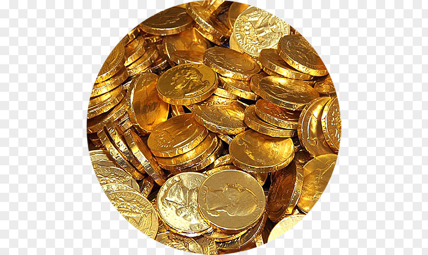 Gold Coins Chocolate Coin Milk Ganache PNG