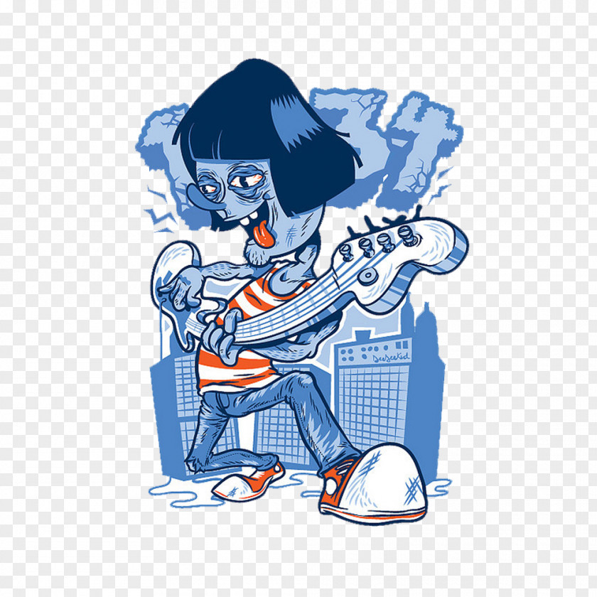 Rock Guitar Hand Material Cartoon Illustration PNG
