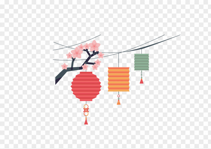 Chinese New Year Lantern Multicolor Creative Paper PNG