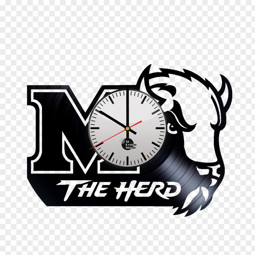 Clock Logo Brand Wall Decal Marshall Thundering Herd Men's Basketball PNG