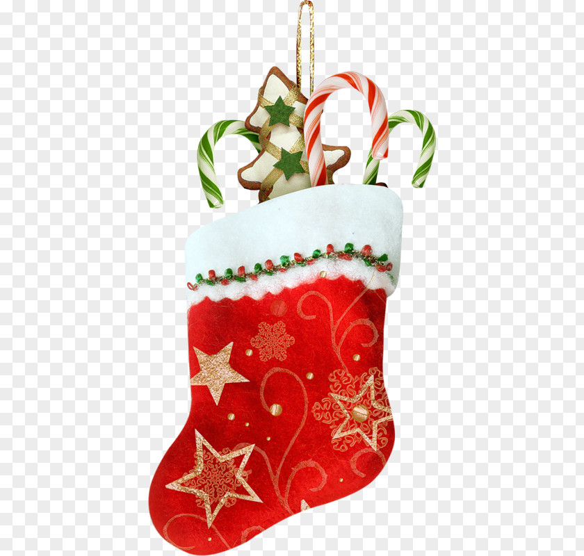 Real Red Christmas Stocking Gifts Sweets And Biscuits Decoration Gift Clip Art PNG