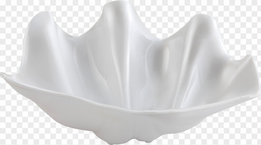Seashell Bowl White Ceramic Design PNG
