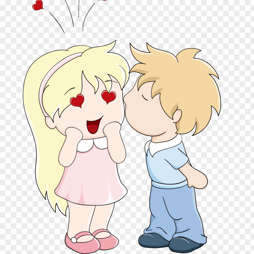 Kiss Love Cheek Kissing Cartoon Child PNG