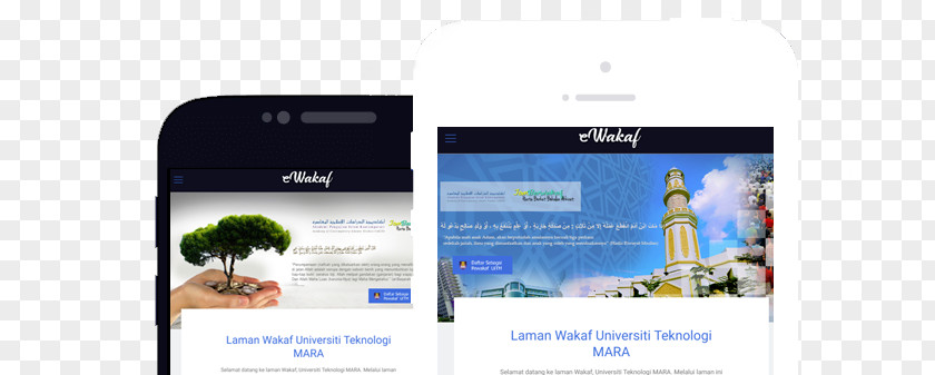 Smartphone Universiti Teknologi MARA System Display Advertising Waqf PNG