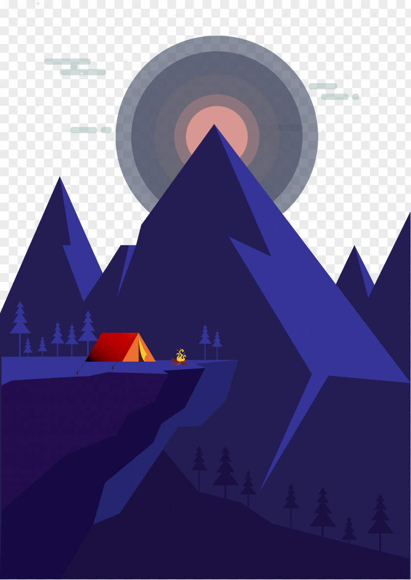 Tent In The Field Adobe Illustrator PNG