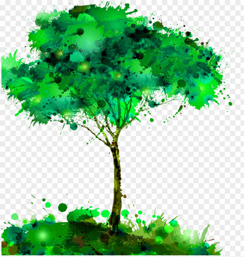 Watercolor Trees Painting Tree Creativity PNG