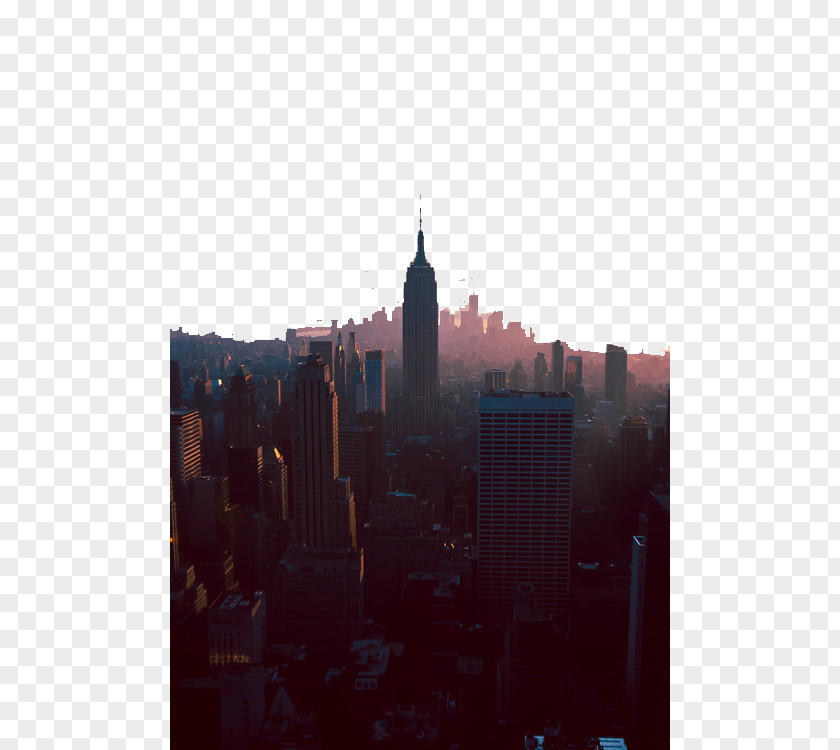 Evening City Empire State Building York Manhattan PNG