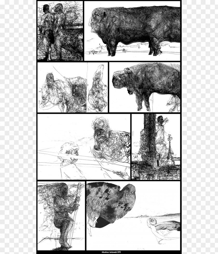Cattle Drawing /m/02csf White PNG