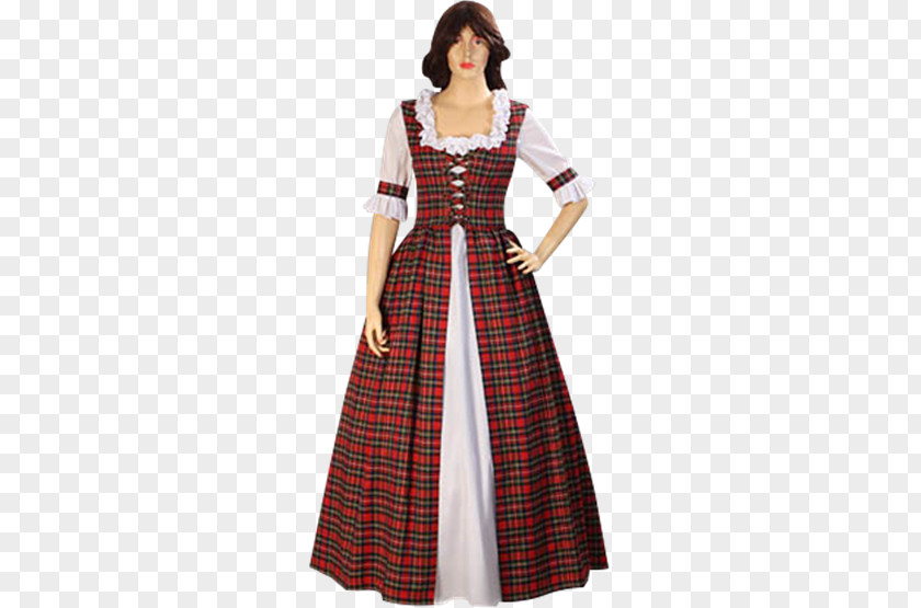 Dress Tartan Highland English Medieval Clothing PNG