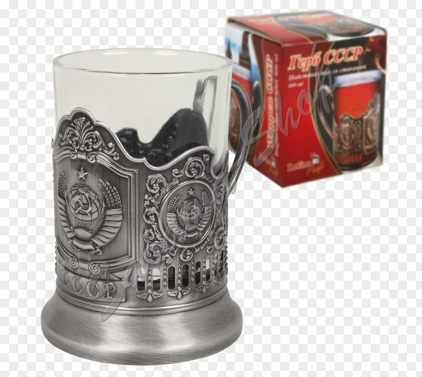 Halter Tea Mug Podstakannik Russia Glass PNG