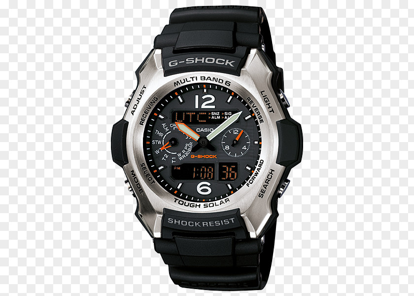 Watch G-Shock Casio Radio Clock Chronograph PNG