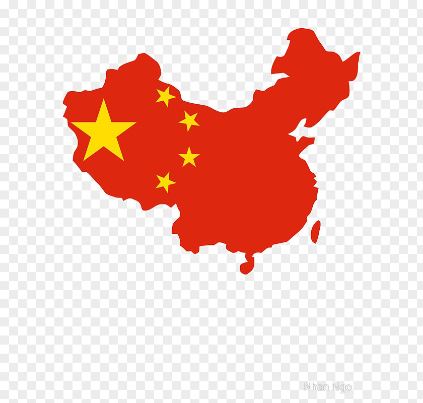 China Flag Of World Map PNG
