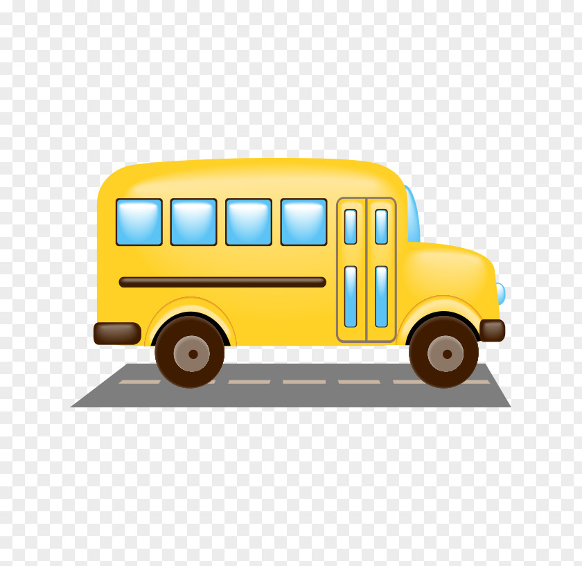 Cute Cartoon School Bus Mobile App PNG