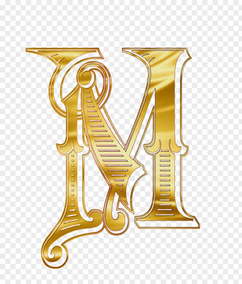 Gold Alphabet Letter Case English M PNG