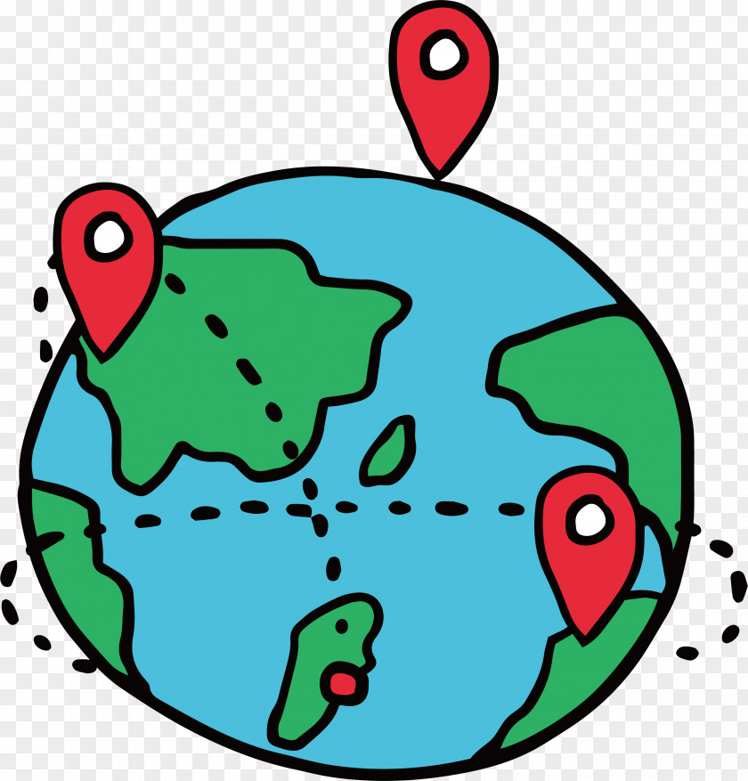 Hand Painted Globe Earth Clip Art PNG