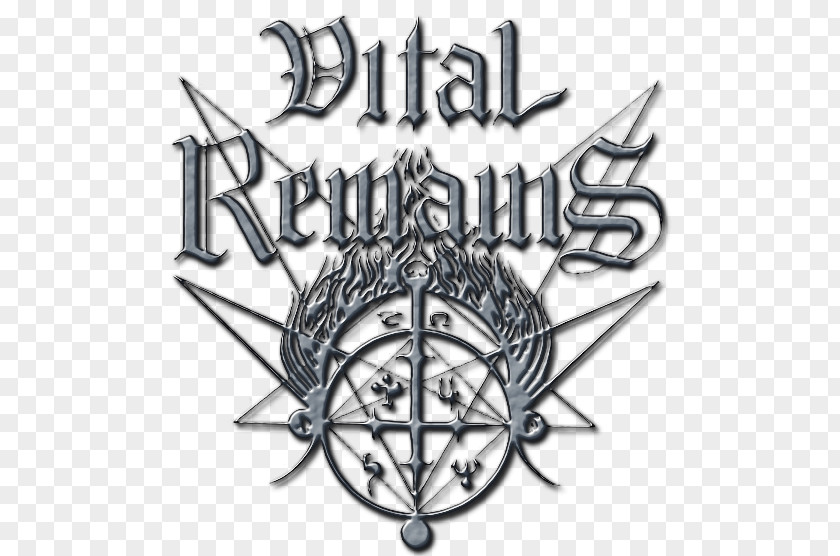 Line Logo Vital Remains White Font PNG