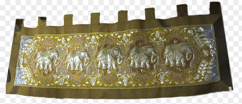 Thai Silk Tapestry Brass Bronze AsiaBarong Elephant Material PNG