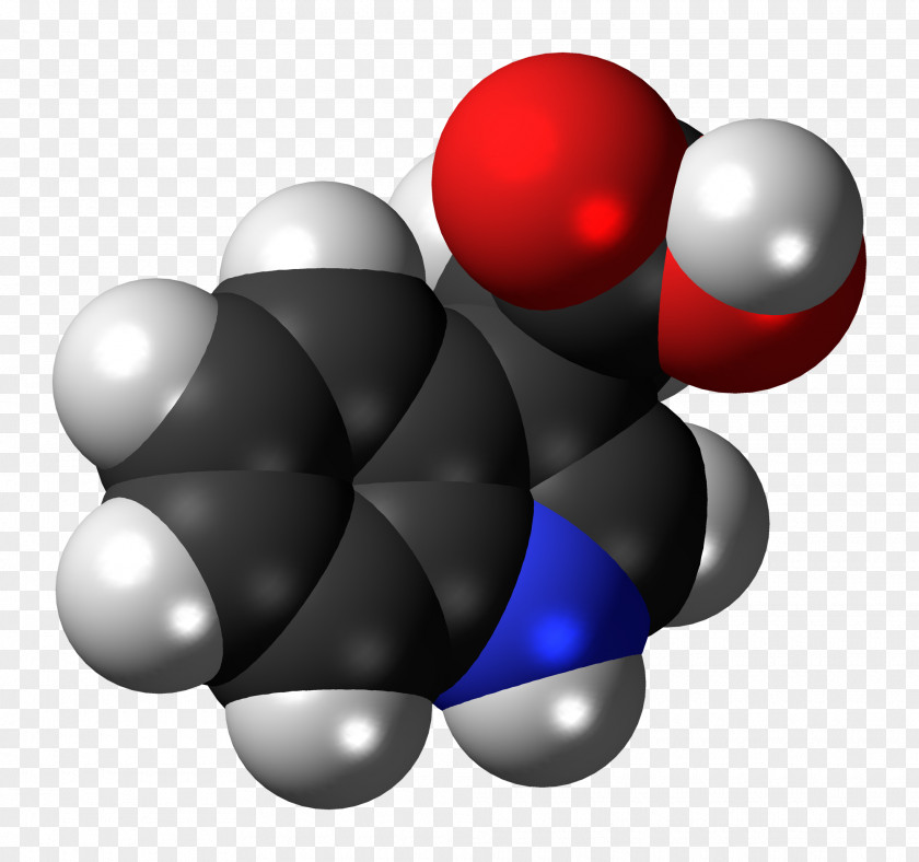 Acid Indole-3-acetic Sphere Space-filling Model PNG