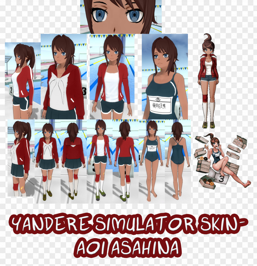 Aoi Asahina Yandere Simulator Character Minecraft Skin PNG