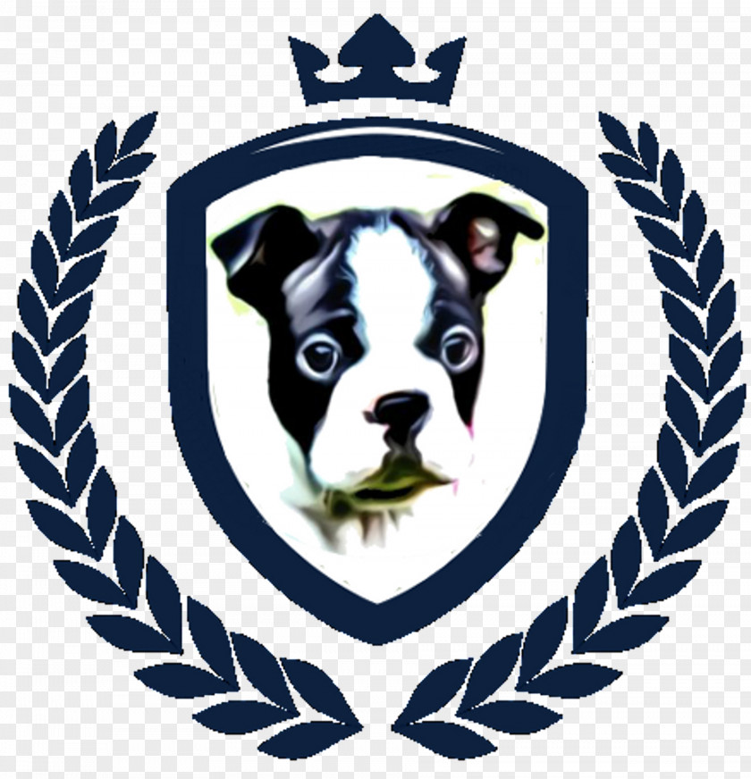 Boston Terrier Laurel Wreath PNG