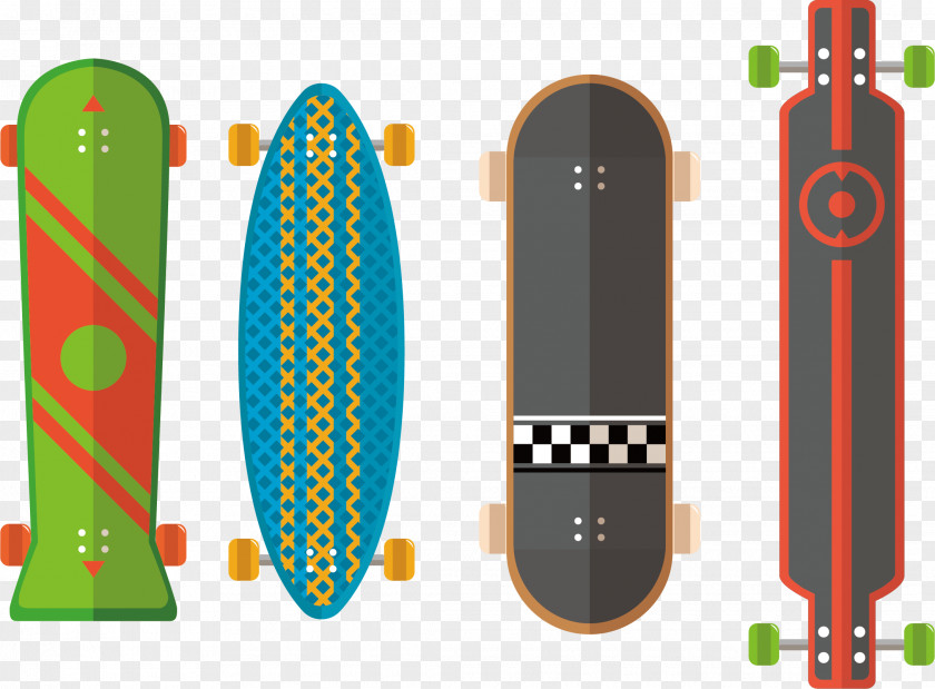 Skateboard Vector Skateboarding Flat Design Longboard PNG