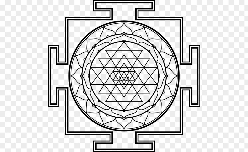 Symbol Sri Yantra Mandala Coloring Book PNG