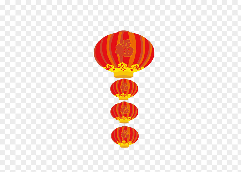 Chinese New Year Blessing Word String Of Lanterns Lantern Fu PNG