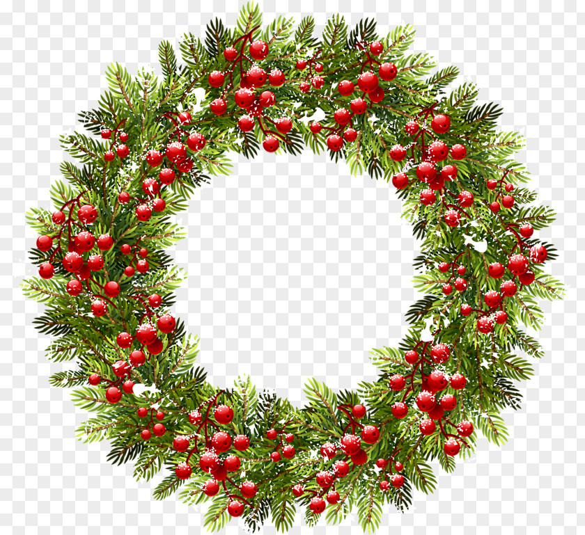 Flower Garland Wreath Christmas Decoration Ornament Clip Art PNG