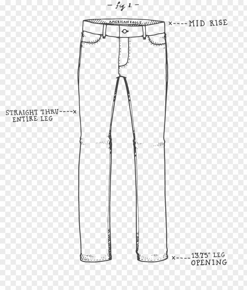 Jeans Drawing Line Abdomen PNG