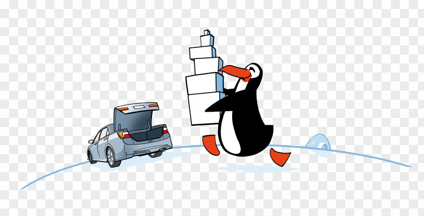 Penguin Illustration Cartoon Mode Of Transport Product Design PNG