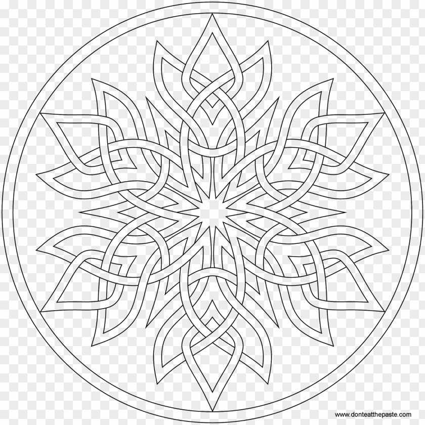 Snowflake Coloring Book Mandala Adult PNG