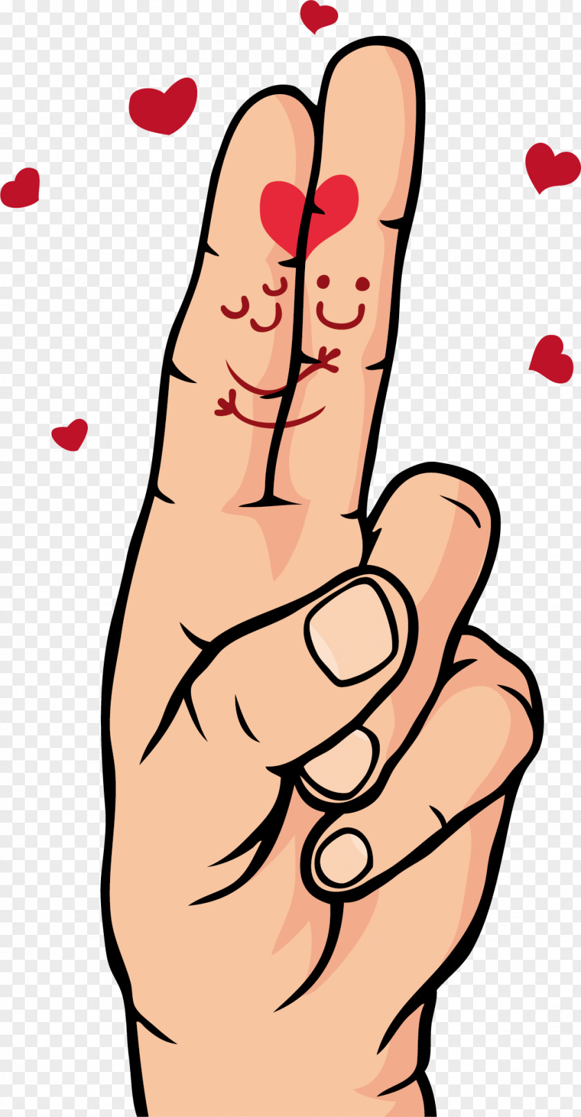 Fingers On The Love Thumb Heart Romance PNG