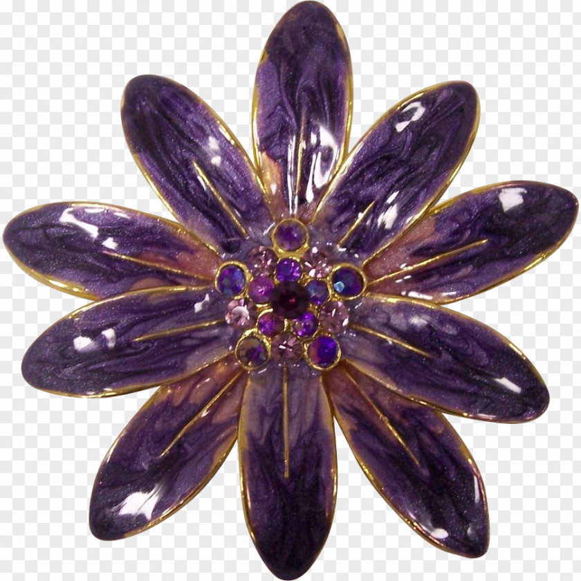 Pin Brooch Imitation Gemstones & Rhinestones Costume Jewelry Amethyst PNG