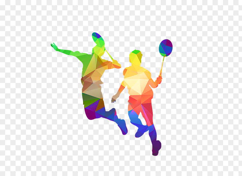 Sport Silhouette Figures Badminton PNG