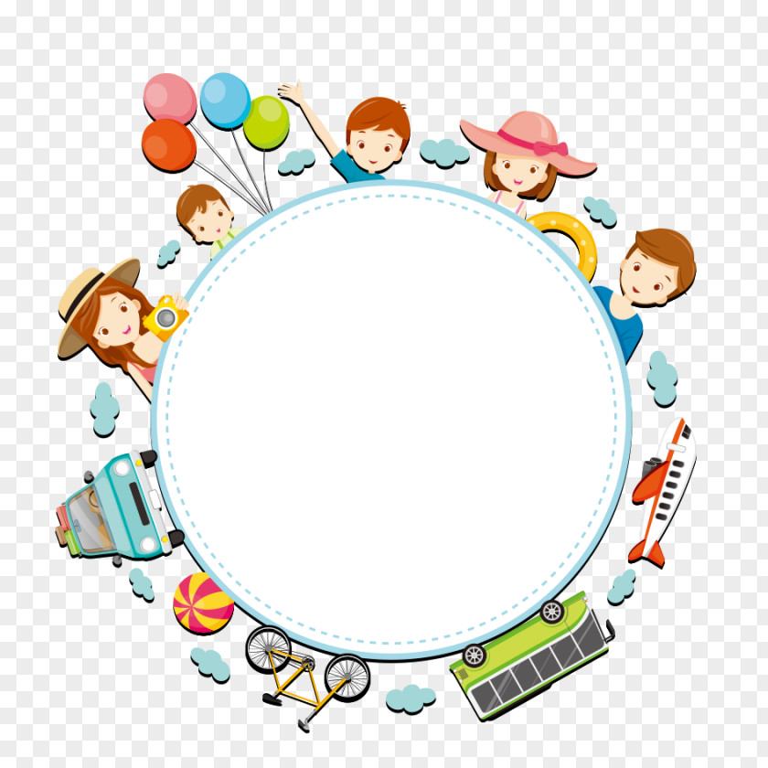 Cartoon Color Material Family Stock Illustration PNG