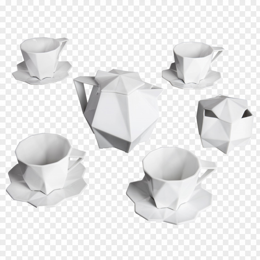 Porcelain Tableware Coffee Cup 3D Printing Cubism PNG