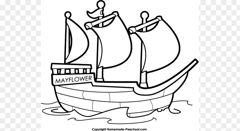 Silhouttee Mayflower Cliparts Ship Boat Black And White Clip Art PNG