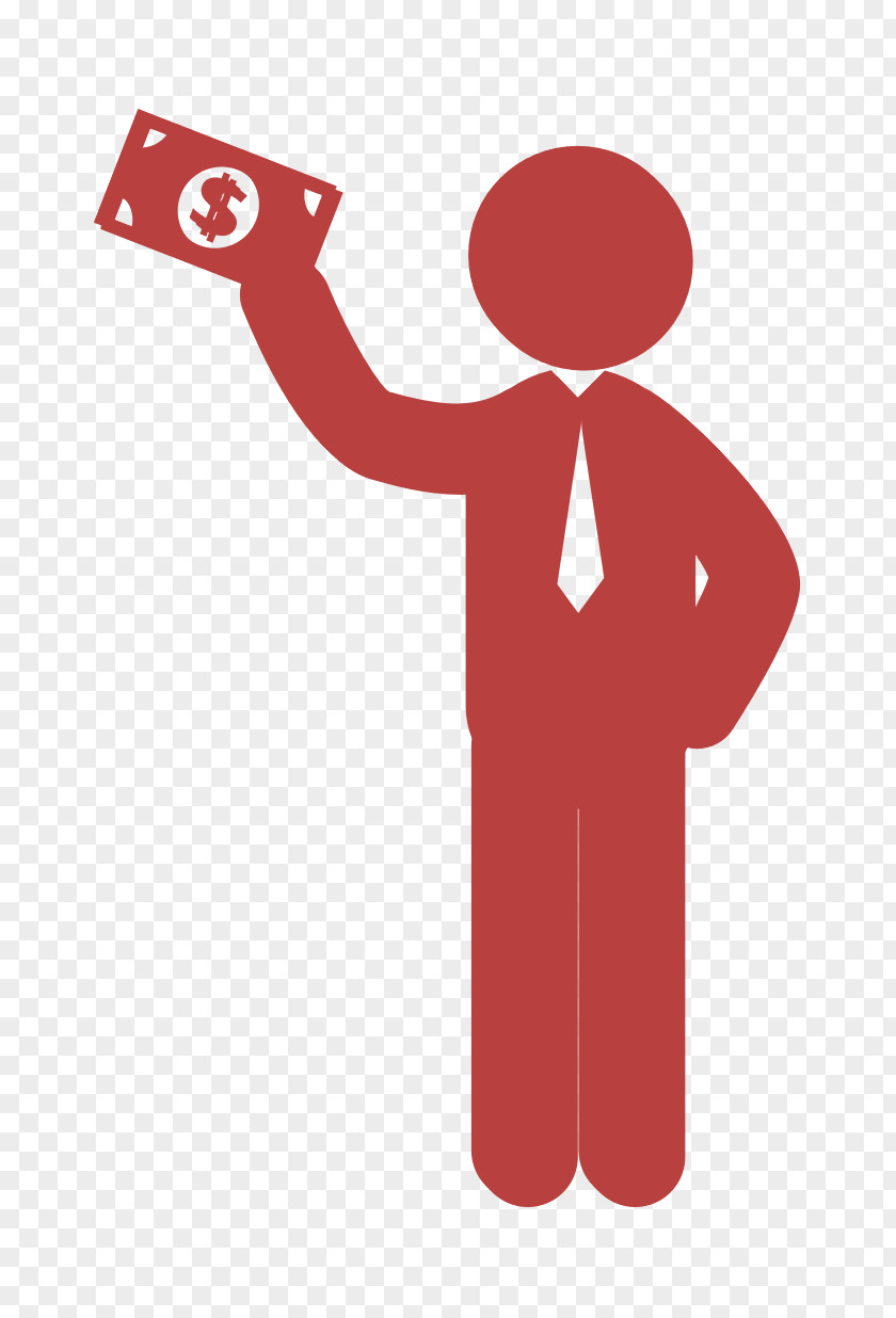 Man Standing Holding A Bill In His Raised Right Hand Icon People PNG