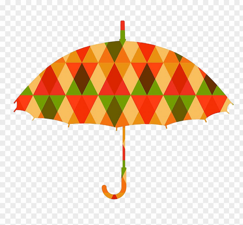 Cartoon Umbrella Triangle Autumn Geometry Illustration PNG
