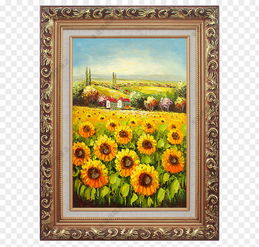 Sunflower Oil Painting Material Common Landscape PNG