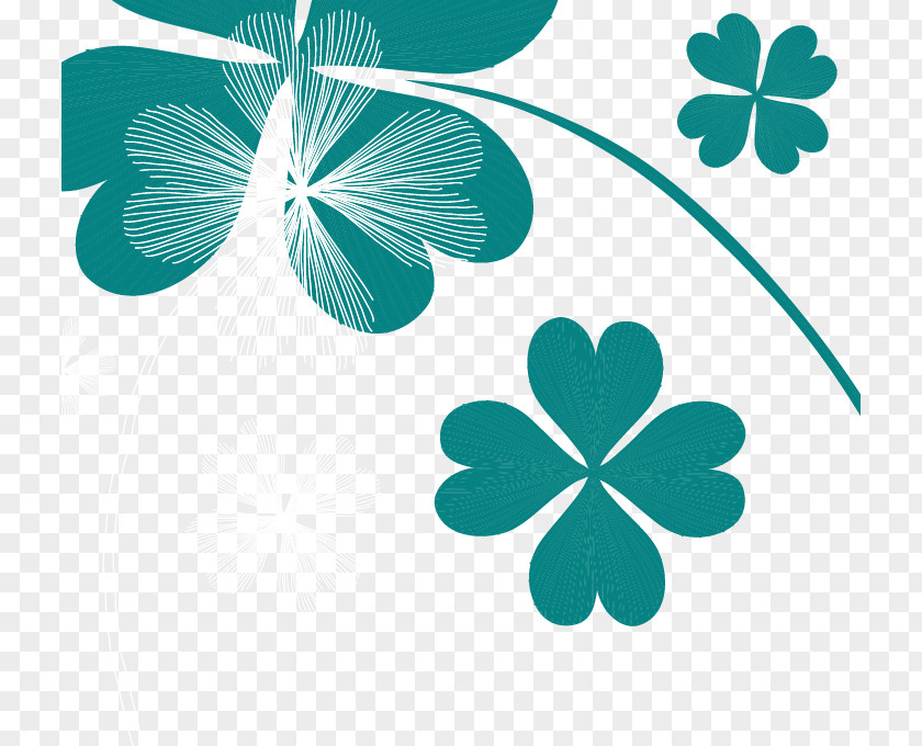 Cartoon Painted Leaf Clover Four-leaf PNG