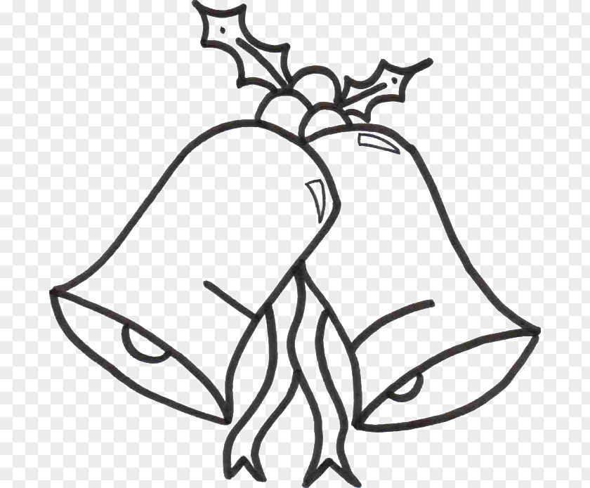Christmas Bell Pics Black And White Coloring Book Clip Art PNG
