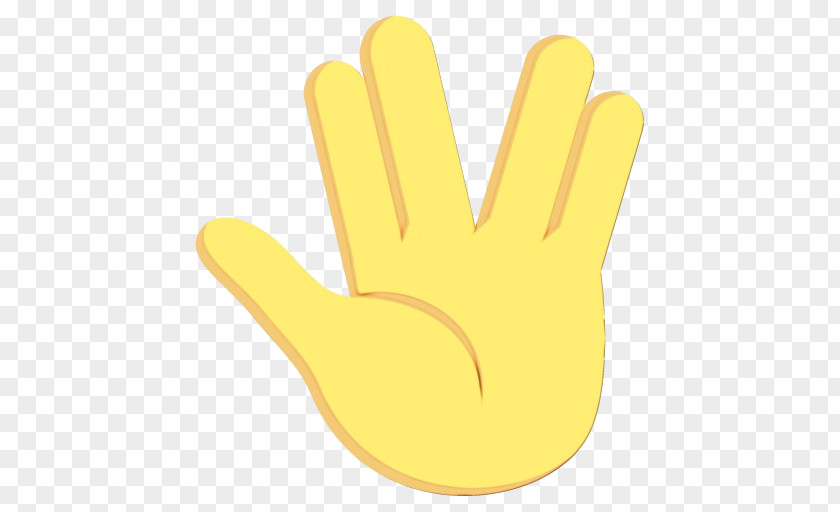 Gesture Safety Glove Thumb Yellow PNG