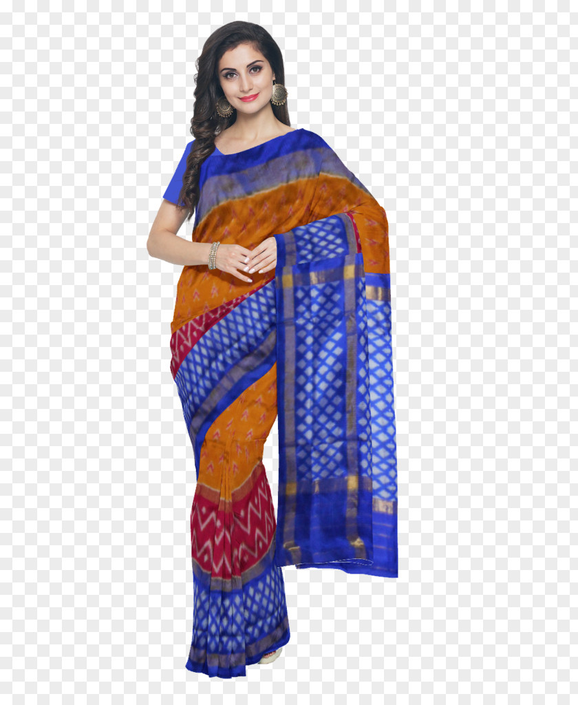 Handloom Gadwal Sari Silk Ikat Pochampally Saree PNG