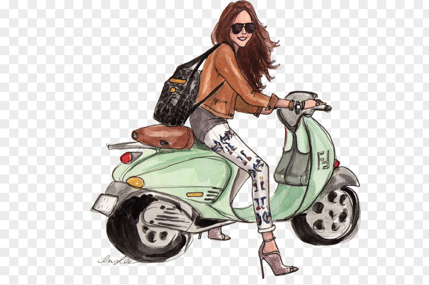 Scooter Vespa Motorcycle Drawing Sketch PNG