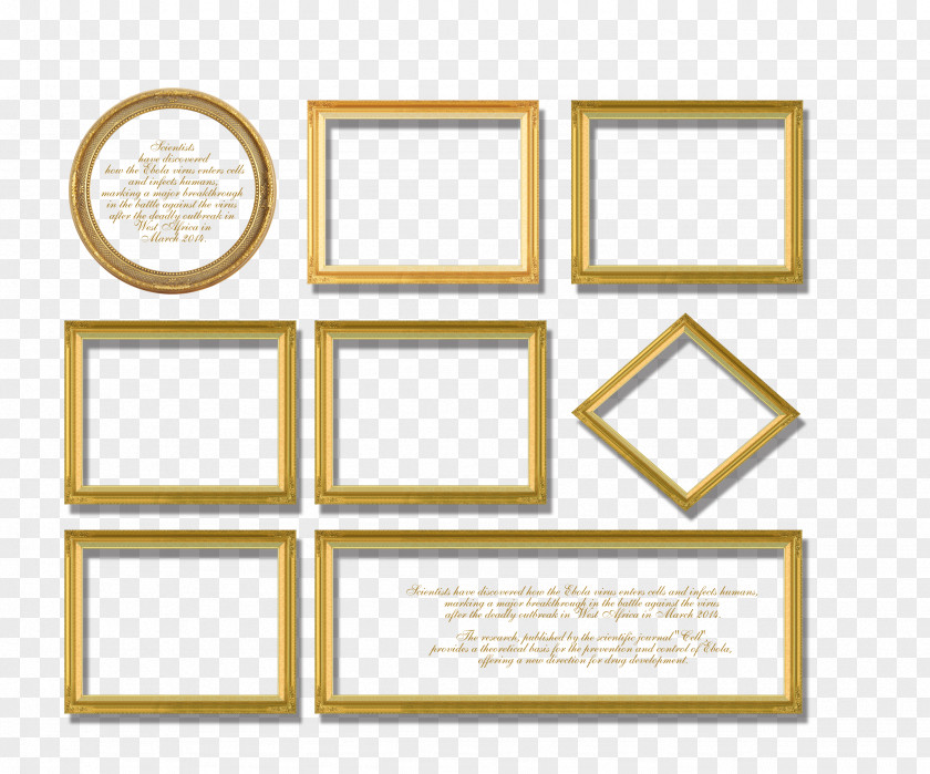 European-style Elegance Golden Frame Picture Icon PNG