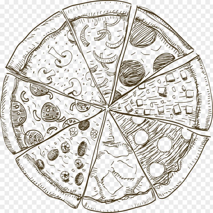 Line Pizza Sushi Drawing Food PNG