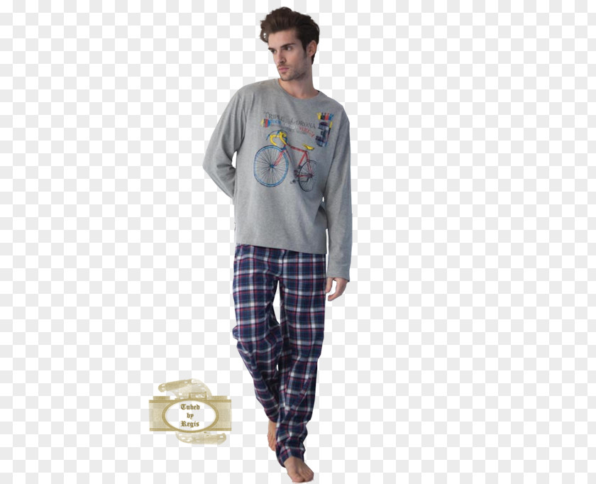 T-shirt Pajamas Tartan Sleeve Jeans PNG
