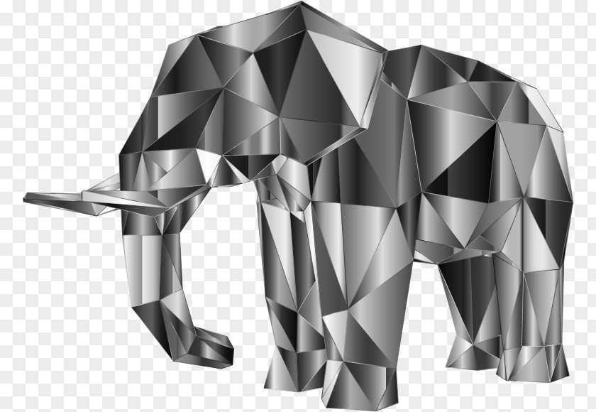 Low Poly Black And White Monochrome PNG